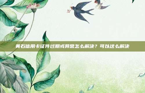 黄石信用卡证件过期或异常怎么解决？可以这么解决