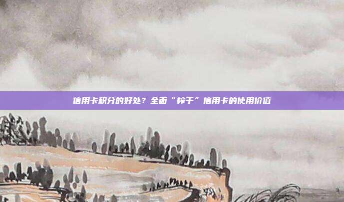 信用卡积分的好处?全面“榨干”信用卡的使用价值