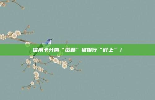 信用卡分期“蛋糕”被银行“盯上”!