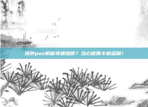 境外pos机能快速提额？当心信用卡被盗刷！