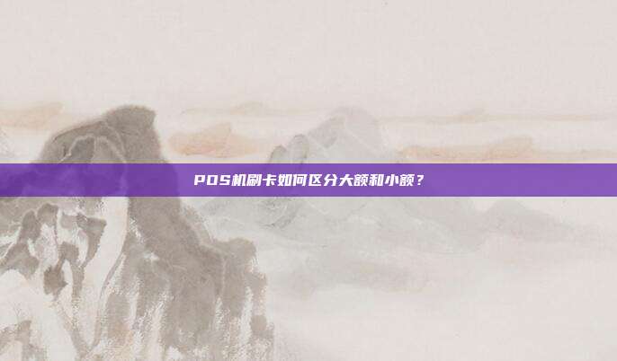 POS机刷卡如何区分大额和小额?