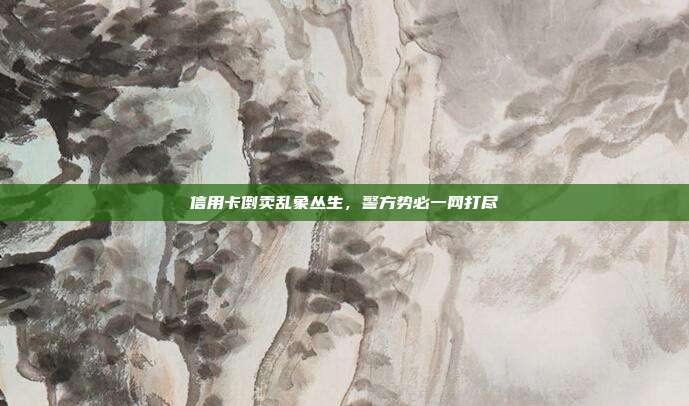 信用卡倒卖乱象丛生,警方势必一网打尽