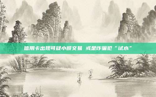 信用卡出现可疑小额交易 或是诈骗犯“试水”