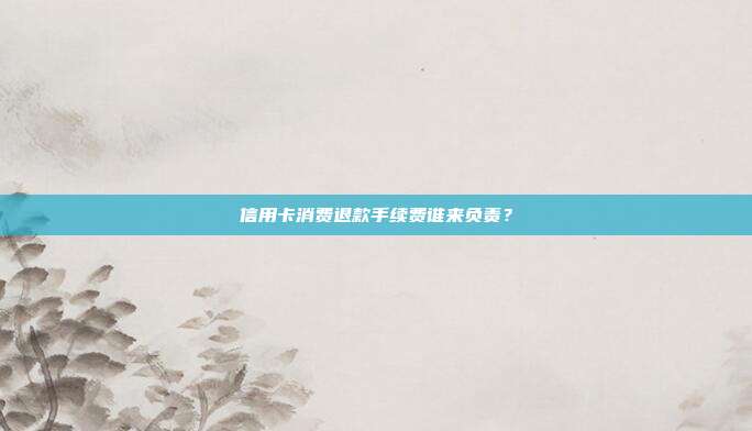 信用卡消费退款手续费谁来负责?
