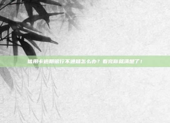 信用卡逾期银行不通知怎么办?看完你就清楚了!