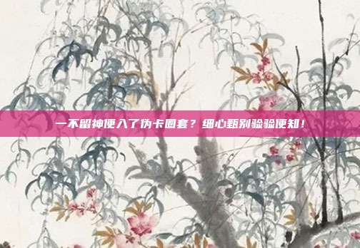 一不留神便入了伪卡圈套?细心甄别验验便知!