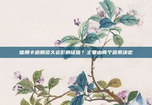 信用卡逾期多久会影响征信?主要由两个因素决定