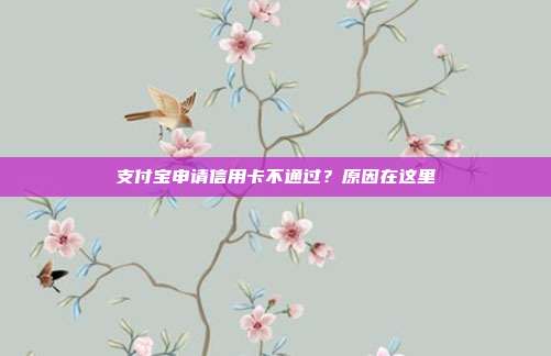 支付宝申请信用卡不通过?原因在这里