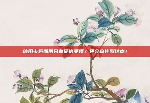 信用卡逾期后只有征信受损?还会牵连到这点!