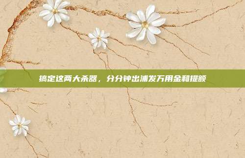 搞定这两大杀器，分分钟出浦发万用金和提额
