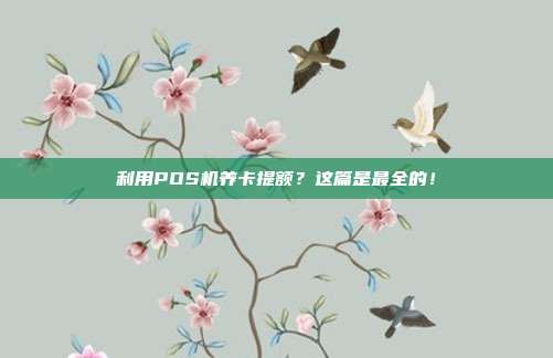 利用POS机养卡提额？这篇是最全的！