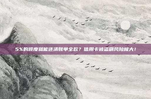 5%的额度就能还清账单全款?信用卡被盗刷风险极大!