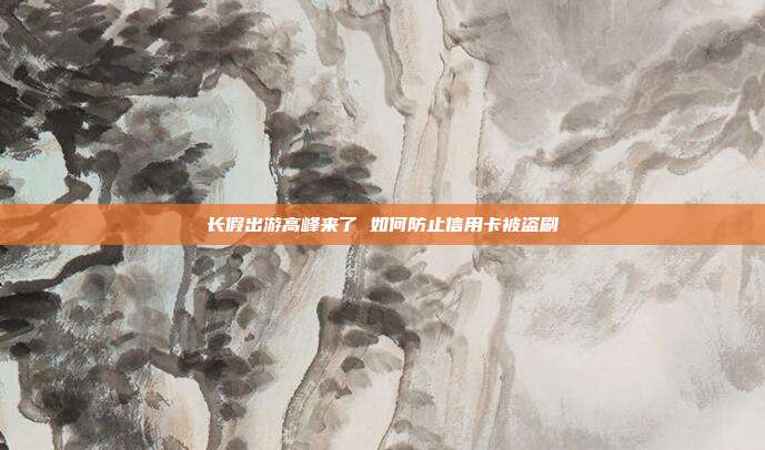 长假出游高峰来了 如何防止信用卡被盗刷