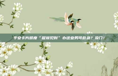 平安卡片额度“捉襟见肘”办这业务可救急?没门!