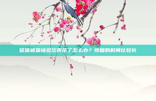 征信被查询多次弄花了怎么办?恢复的时间比较长
