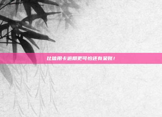比信用卡逾期更可怕还有呆账!