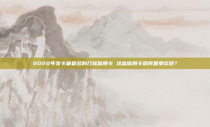 2020年发卡量最多的几张信用卡 这些信用卡因何最受欢迎?