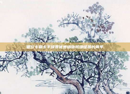 银行卡刷卡手续费优惠措施将继续延长两年