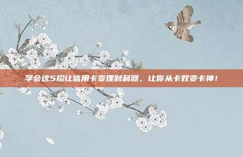 学会这5招让信用卡变理财利器，让你从卡奴变卡神！