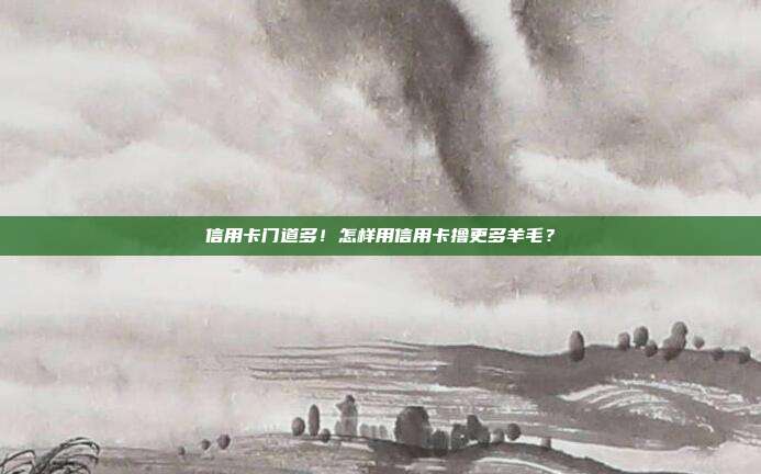 信用卡门道多！怎样用信用卡撸更多羊毛？