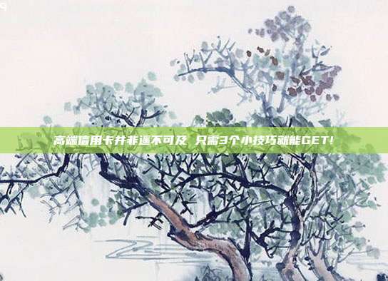 高端信用卡并非遥不可及 只需3个小技巧就能GET!