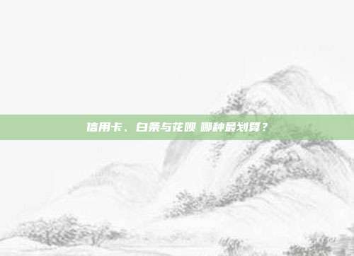 信用卡、白条与花呗　哪种最划算？
