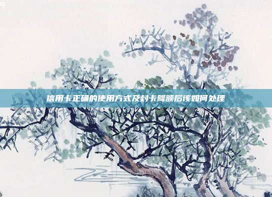 信用卡正确的使用方式及封卡降额后该如何处理