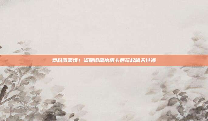 塑料闺蜜情!盗刷闺蜜信用卡后玩起瞒天过海