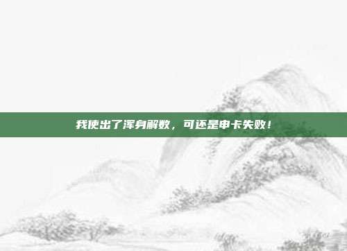 我使出了浑身解数,可还是申卡失败!