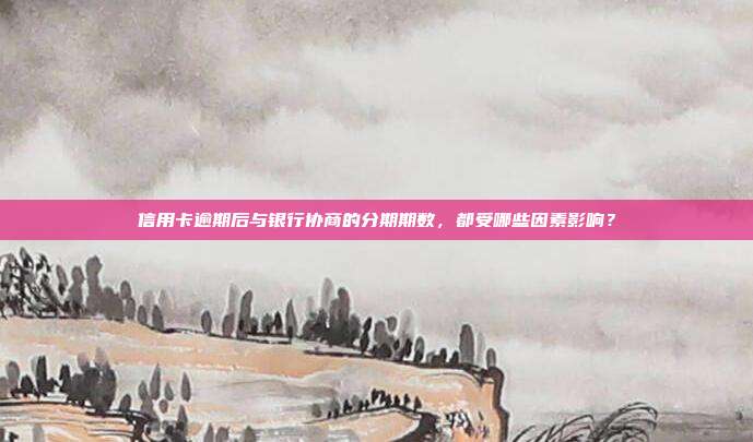 信用卡逾期后与银行协商的分期期数，都受哪些因素影响？