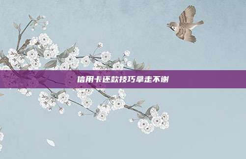 信用卡还款技巧拿走不谢