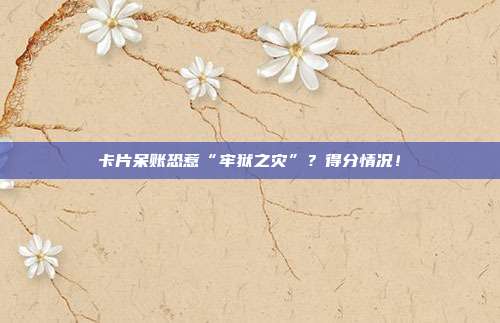 卡片呆账恐惹“牢狱之灾”?得分情况!