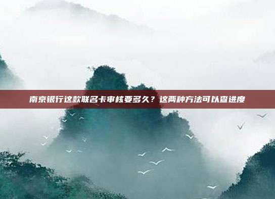 南京银行这款联名卡审核要多久?这两种方法可以查进度