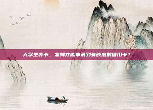 大学生办卡,怎样才能申请到有额度的信用卡?
