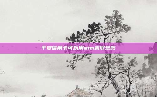 平安信用卡可以用atm机取现吗