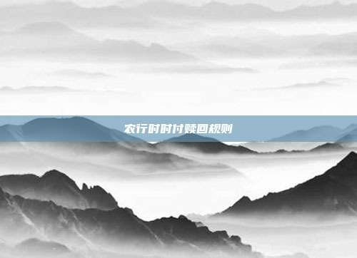 农行时时付赎回规则