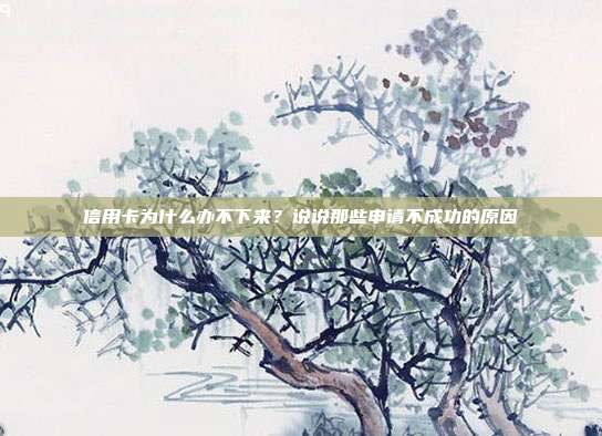 信用卡为什么办不下来?说说那些申请不成功的原因