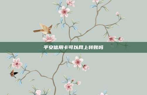 平安信用卡可以网上转账吗