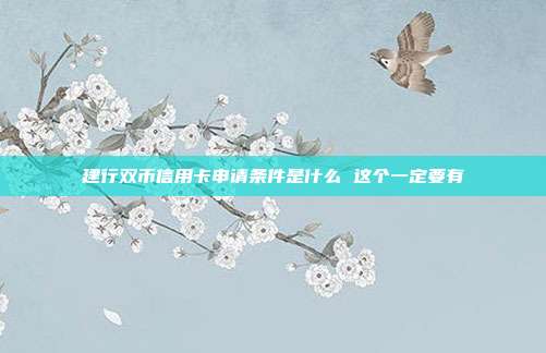 建行双币信用卡申请条件是什么 这个一定要有