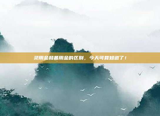 灵用金和备用金的区别,今天可算知道了!