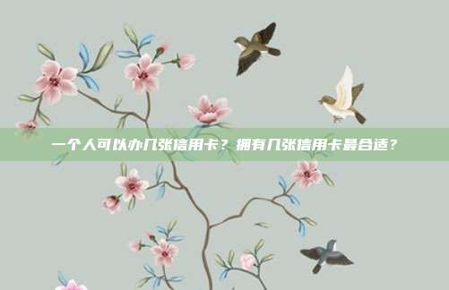 一个人可以办几张信用卡?拥有几张信用卡最合适?