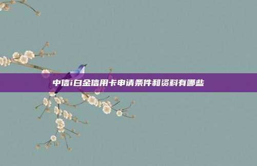 中信i白金信用卡申请条件和资料有哪些