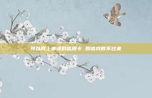 可以网上申请的信用卡 原谅我数不过来