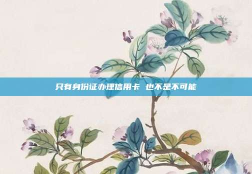 只有身份证办理信用卡 也不是不可能