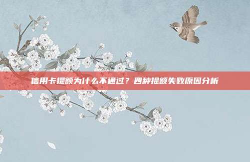 信用卡提额为什么不通过?四种提额失败原因分析