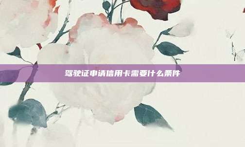驾驶证申请信用卡需要什么条件