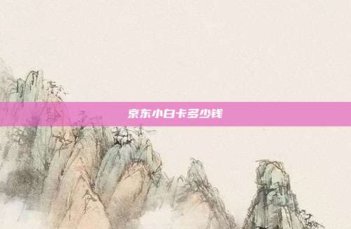 京东小白卡多少钱