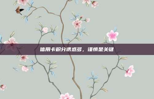 信用卡积分诱惑多，谨慎是关键