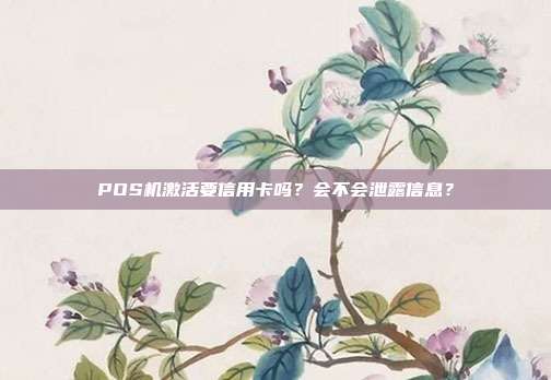 POS机激活要信用卡吗？会不会泄露信息？