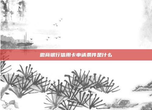 徽商银行信用卡申请条件是什么